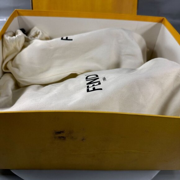 Fendi Vocabulary Technical Sneakers Mesh Knit High Top Shoes White Men Size 10 - Picture 9 of 16